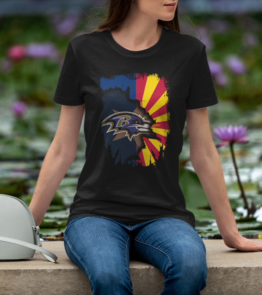 Arizona Meets Baltimore Ravens Team Pride Fan T-Shirt