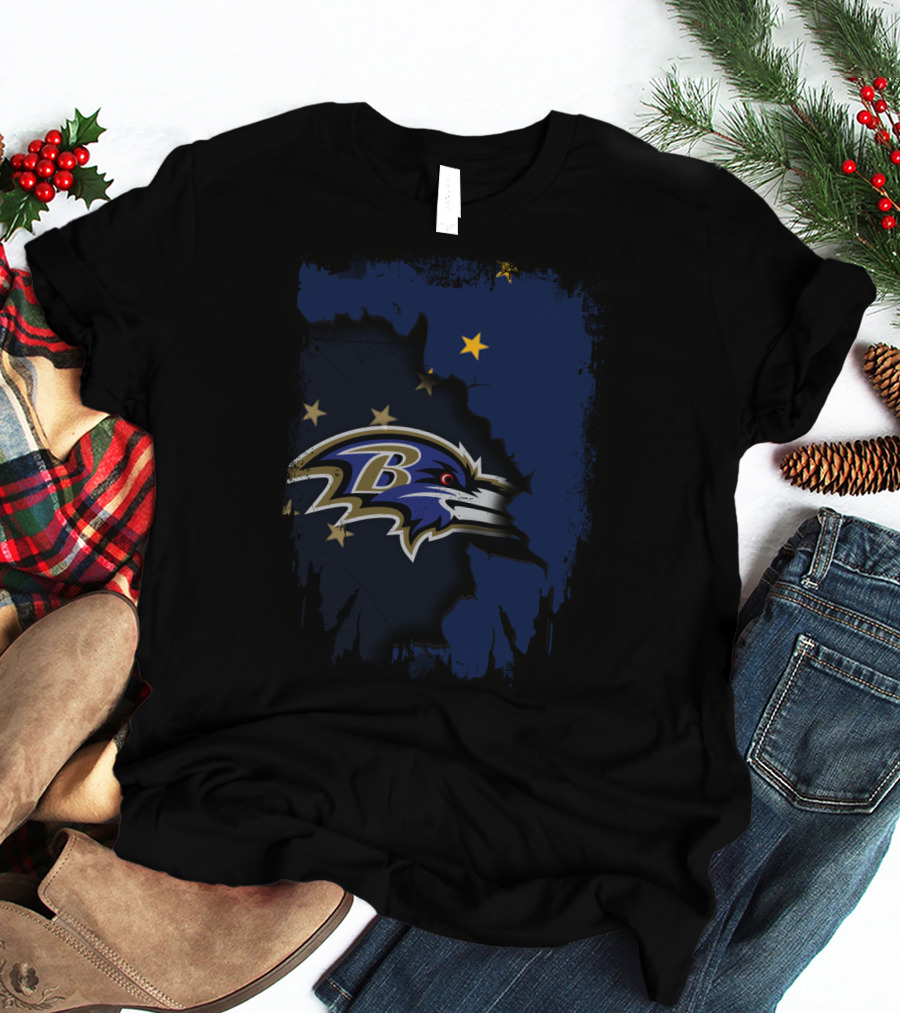 Together Alaska Ravens With Stars And Map T-Shirt