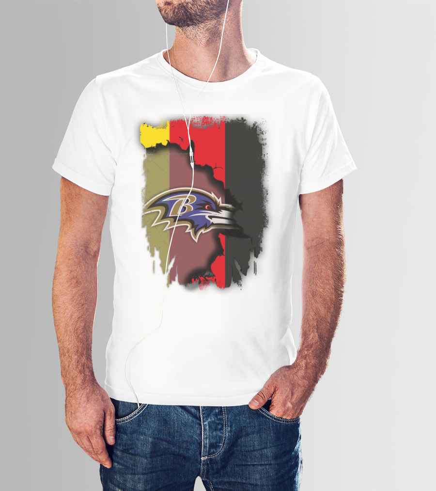 Germany Flag With Baltimore Ravens T-Shirt