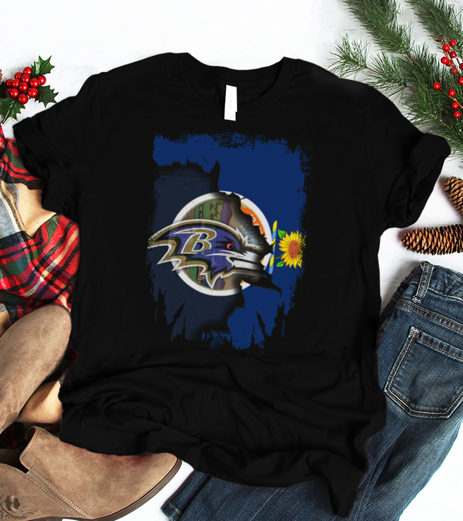 Kansas State Pride With Sunflower And Ravens T-Shirt