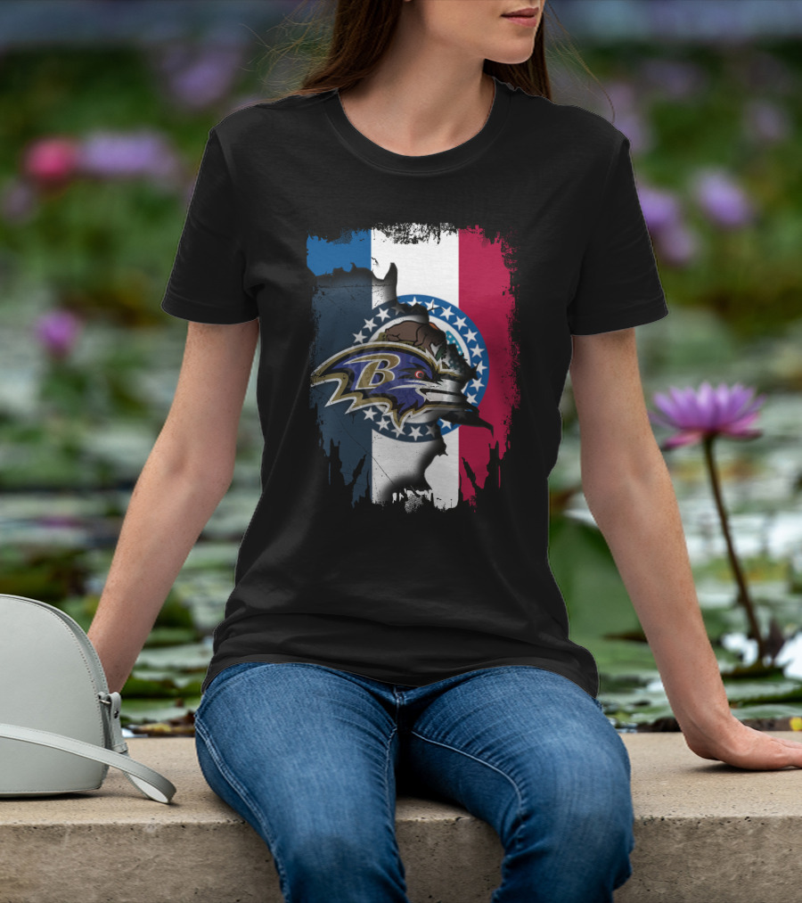 Missouri State Flag Ravens Fusion T-Shirt