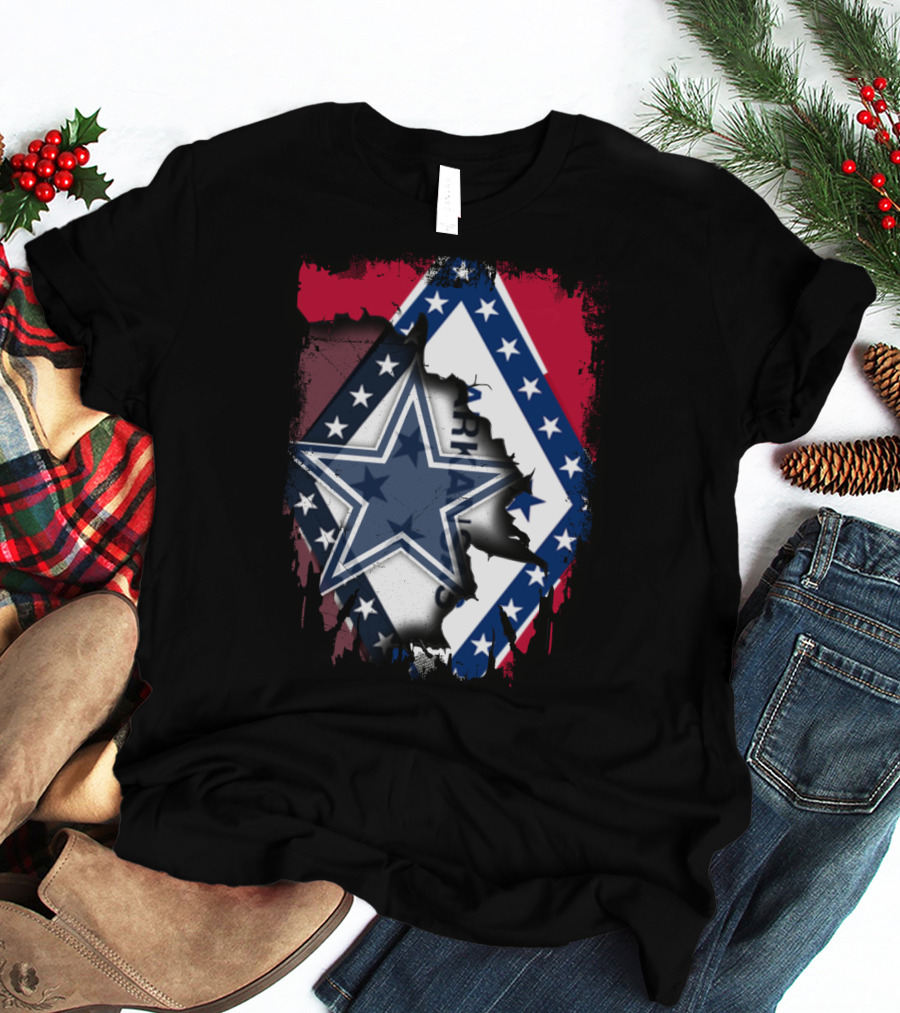 Arkansas Flag With Dallas Cowboys Star T-Shirt