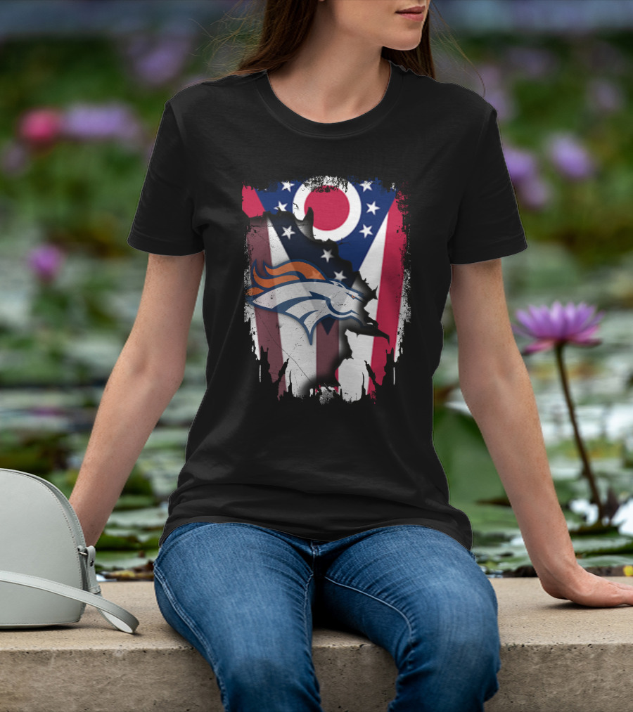 Together Ohio Flag With Broncos T-Shirt