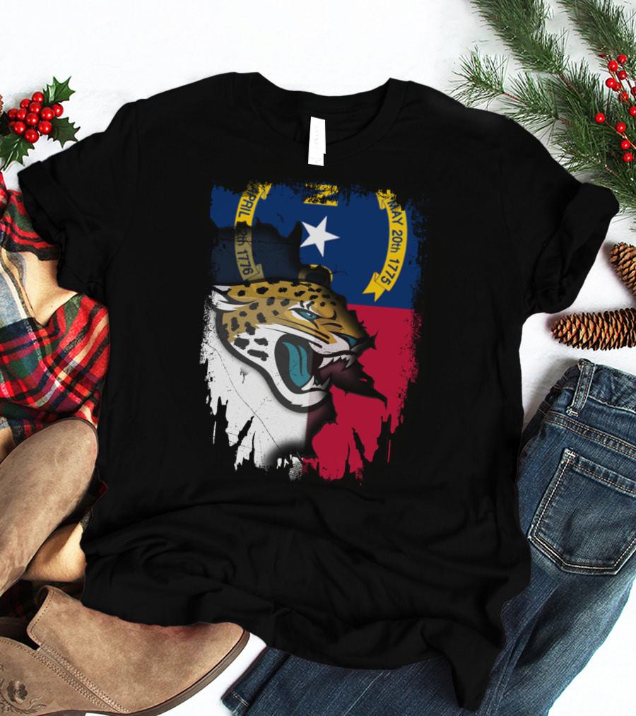 North Carolina Flag Jaguar Face Integration T-Shirt