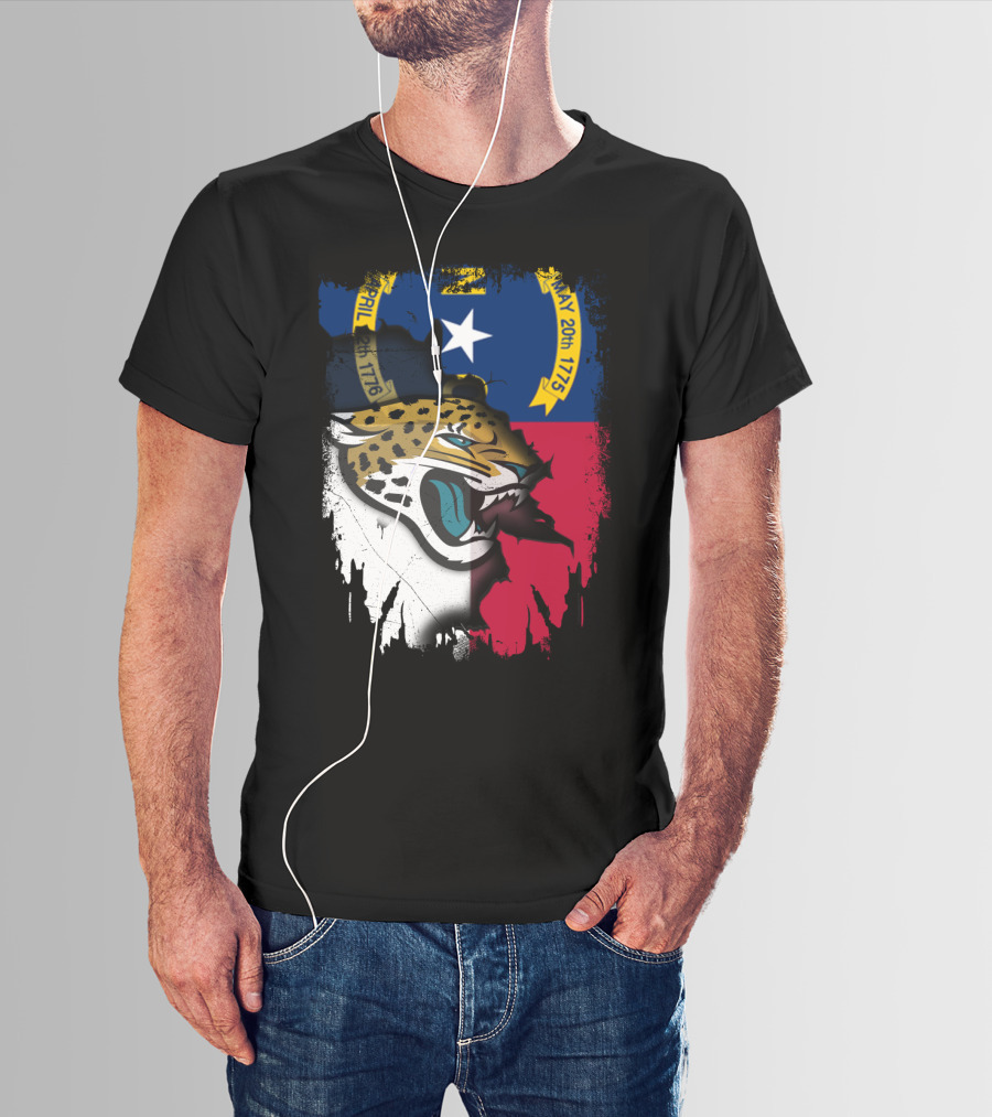 North Carolina Flag Jaguar Face Integration T-Shirt