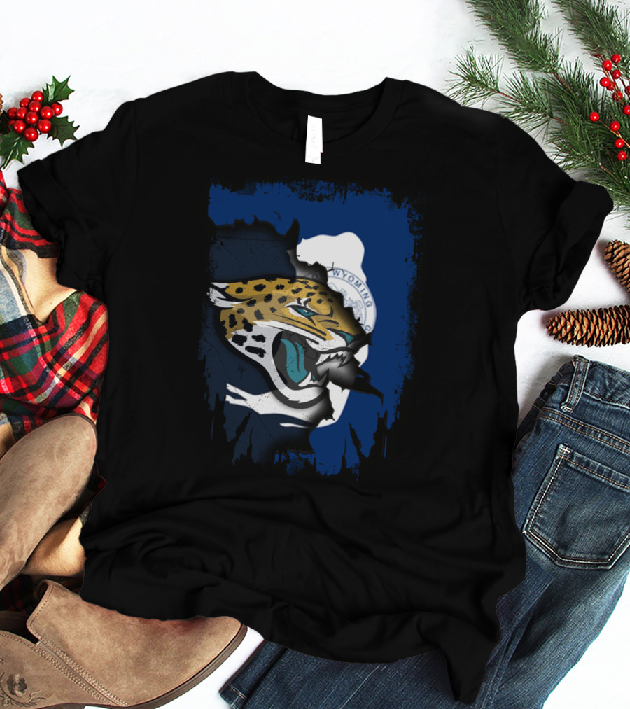 Wyoming State Pride With Jaguars Integration T-Shirt