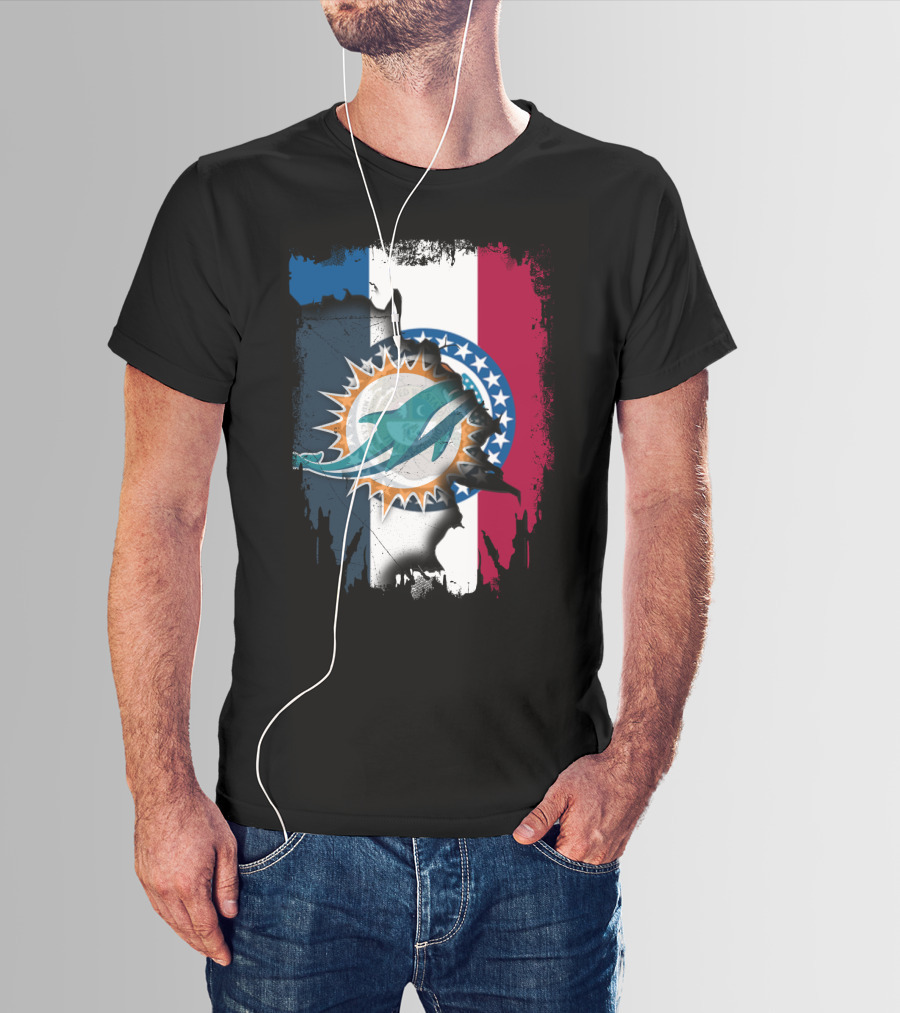 Missouri State With Dolphins NFL Fusion T-Shirt