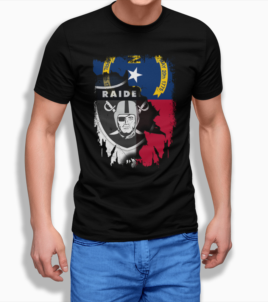 North Carolina Flag With Raiders April T-Shirt
