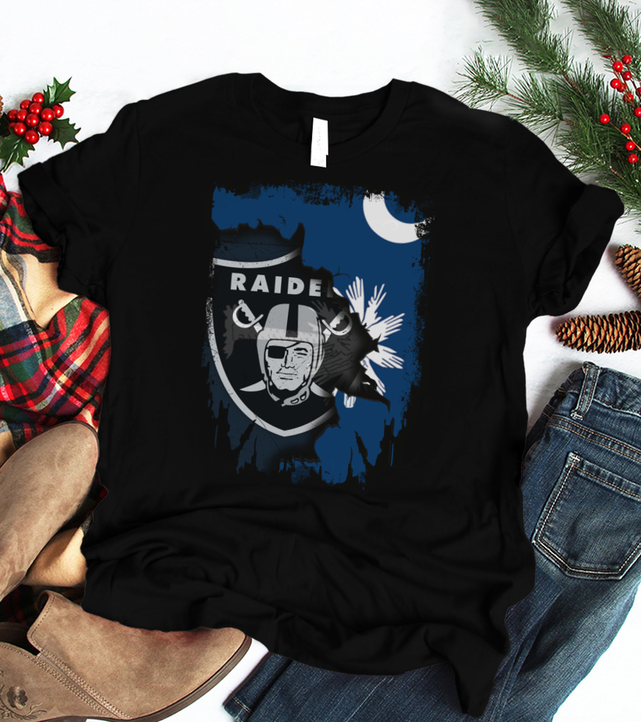 Together South Carolina Raiders Flag Icon With Crescent Moon And Palmetto Tree T-Shirt