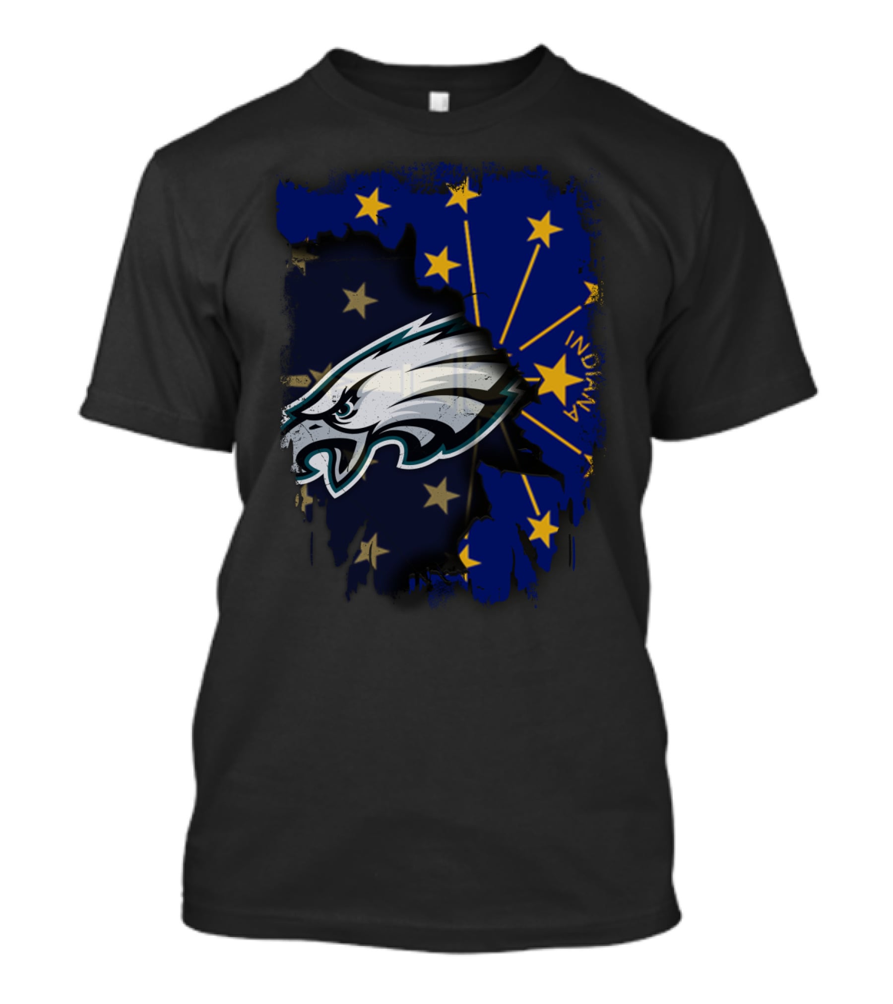 Indiana State Flag With Eagles Mascot Together T-Shirt