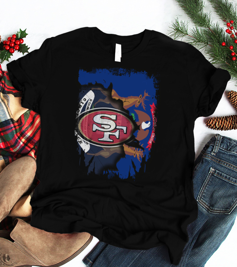 Michigan State Flag With San Francisco 49ers T-Shirt