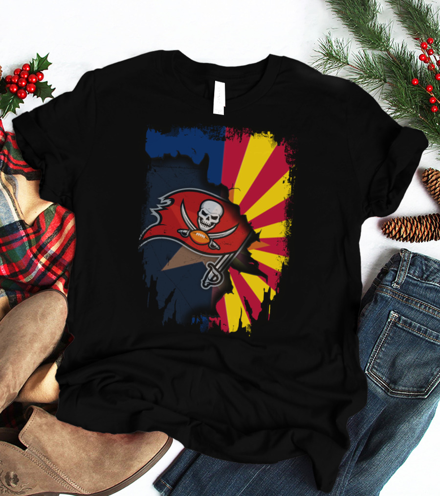 Arizona State Flag And Buccaneers Logo Together T-Shirt
