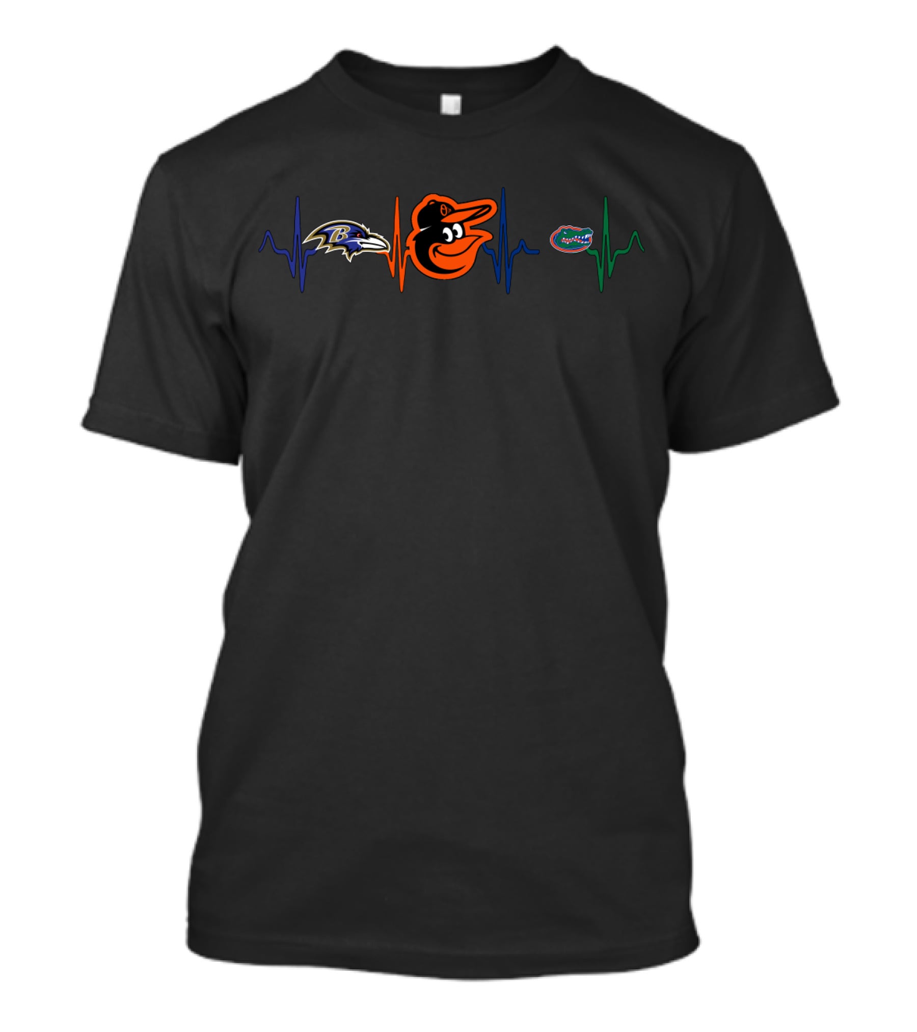 Ravens Orioles Florida Gators Heartbeat T-Shirt