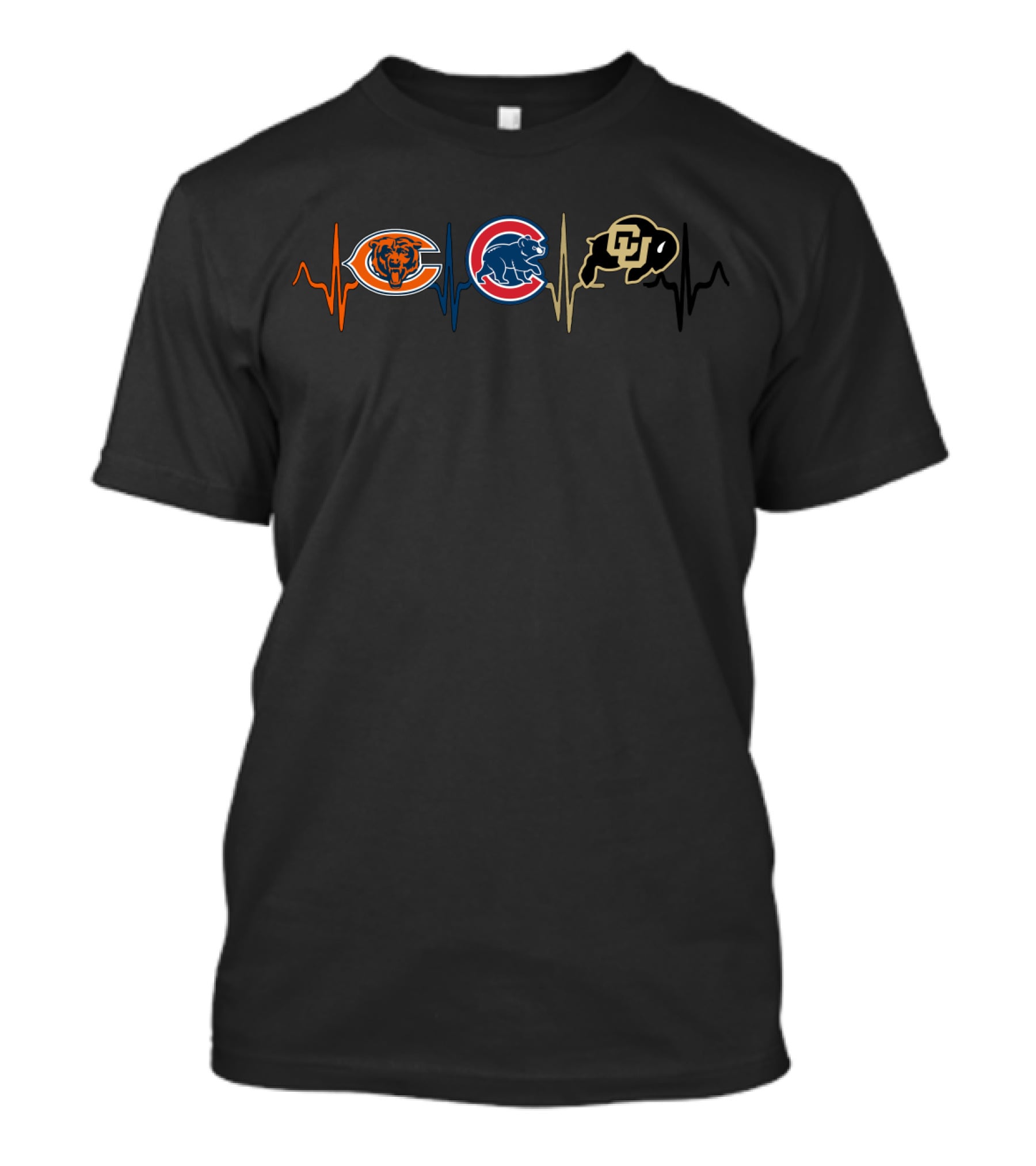 Chicago Bears Chicago Cubs Colorado Buffaloes Love Bears With Cubs With Cbu T-Shirt