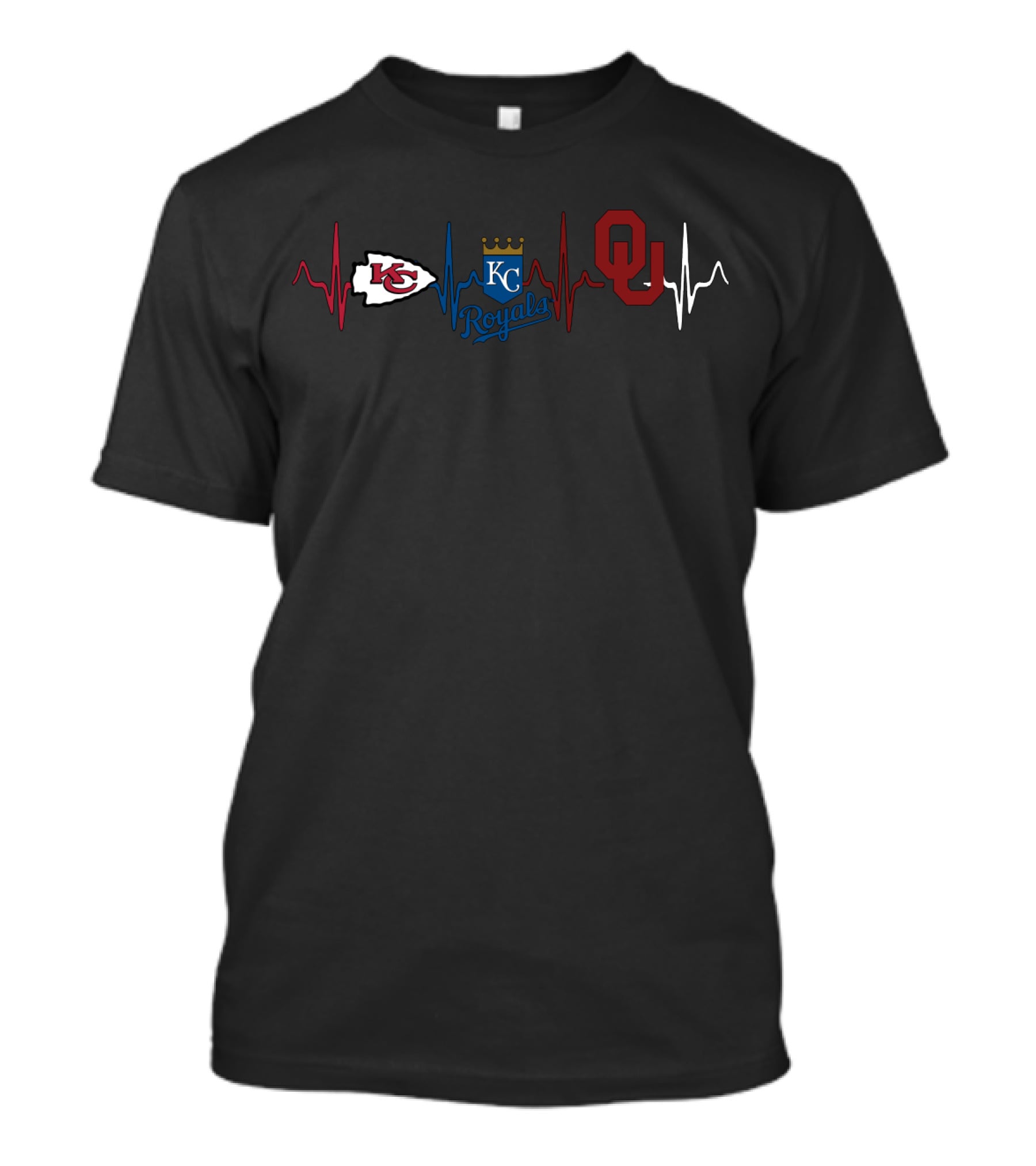 Love Chiefs Royals Oklahoma Heartbeat T-Shirt