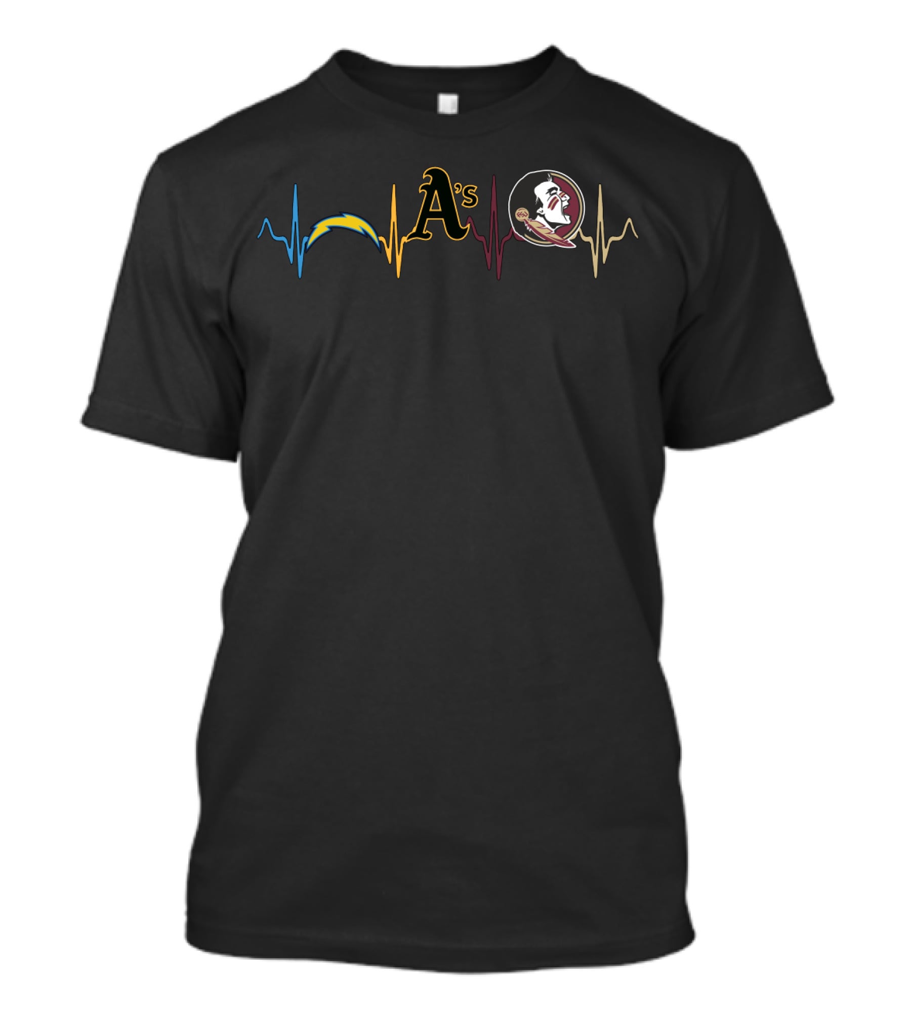 Chargers A's Fsu Heartbeat Line T-Shirt