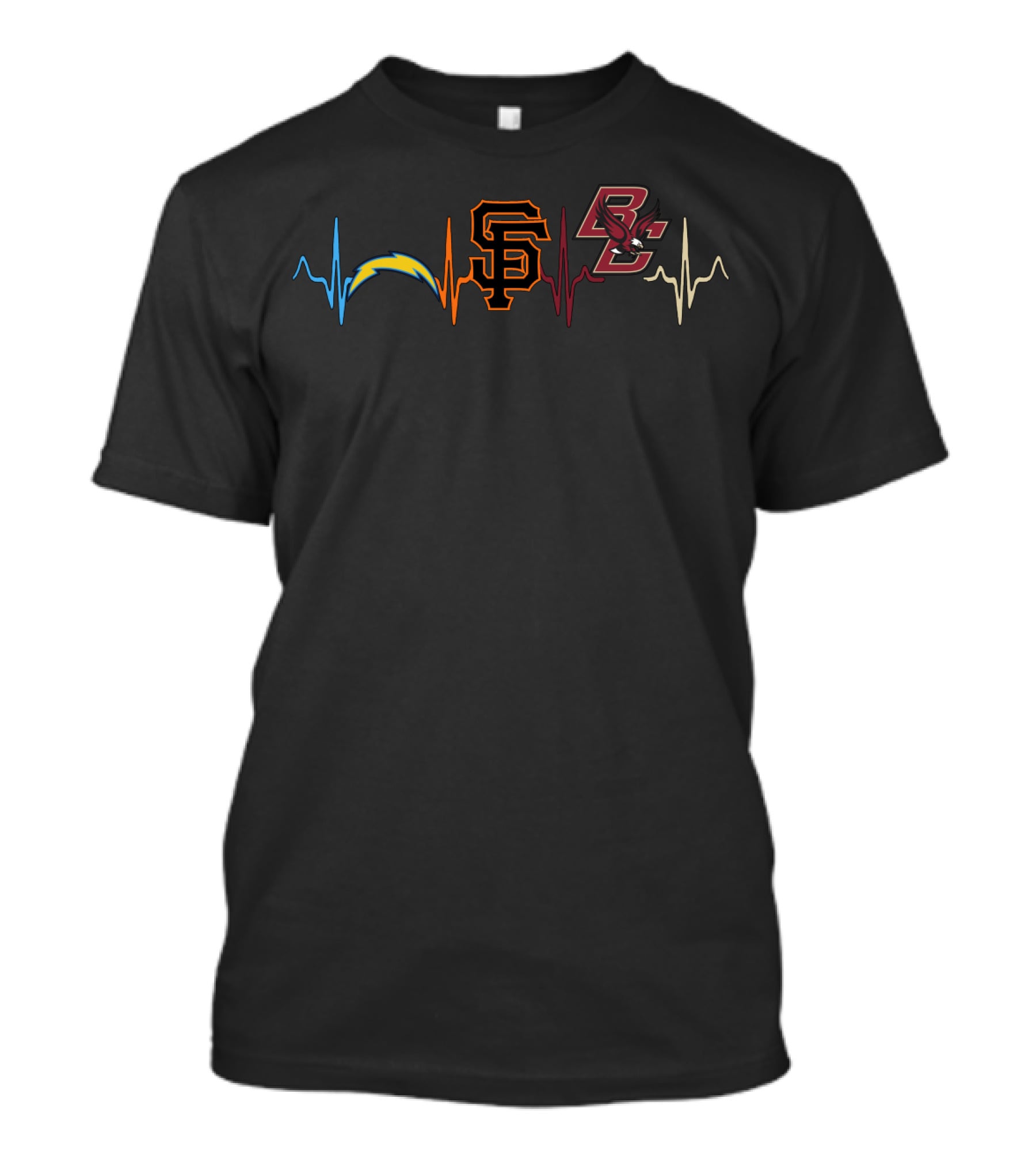 Chargers San Francisco Boston College Heartbeat T-Shirt