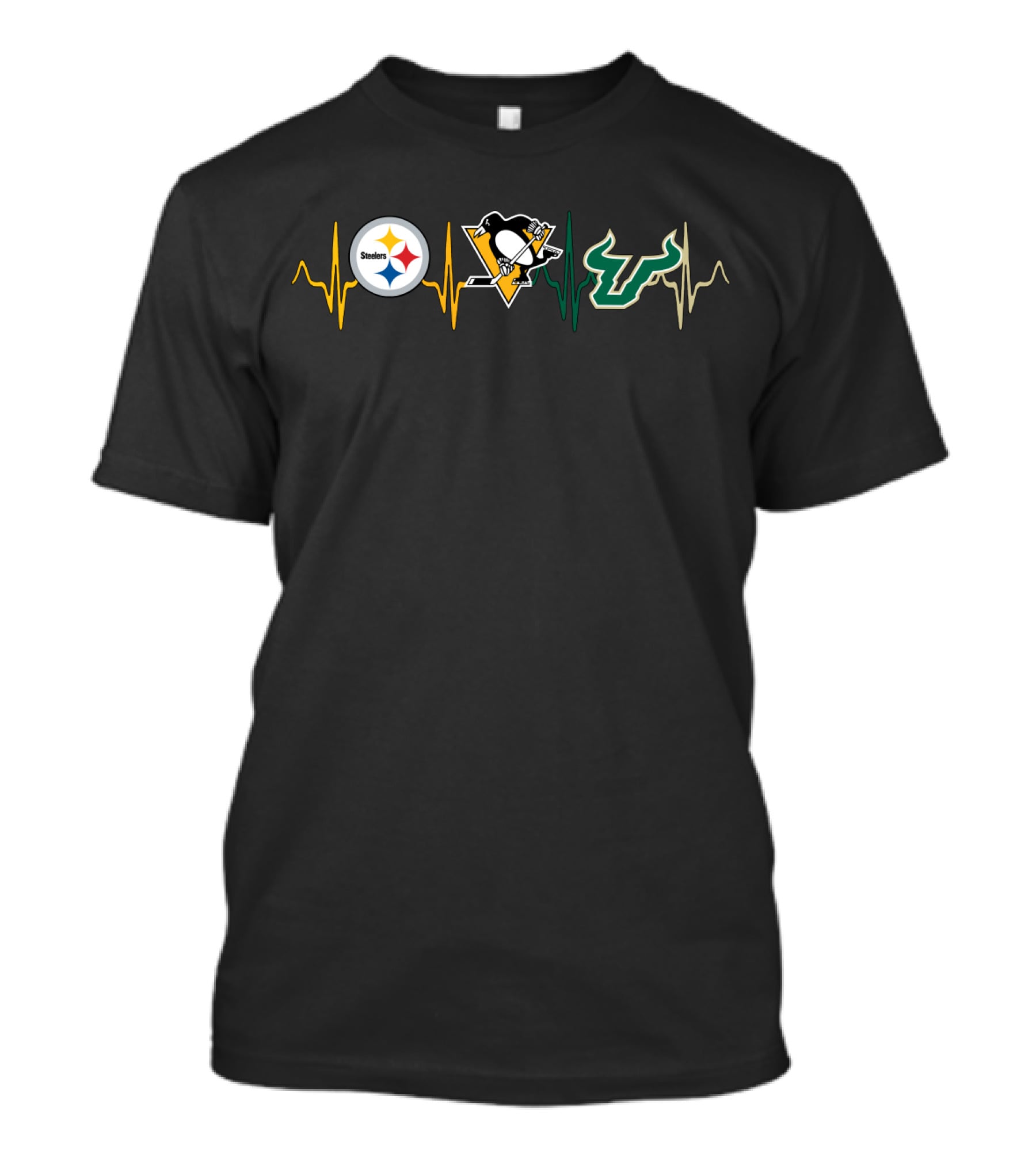 Steelers Penguins Bulls Heartbeat Sfb T-Shirt