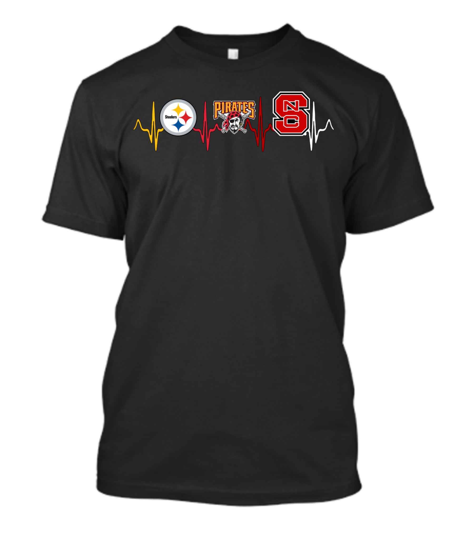 Steelers Pirates Nc State Heartbeat T-Shirt