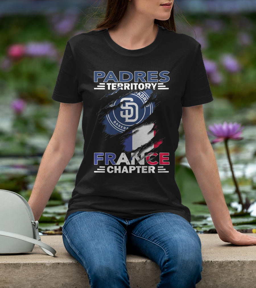 Padres Territory France Chapter SD Baseball Logo And French Flag T-Shirt