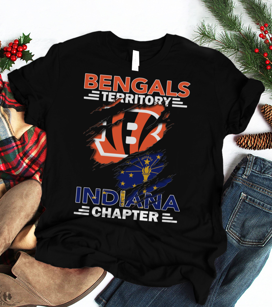 Bengals Territory Indiana Chapter NFL Fan Club United States Flag T-Shirt