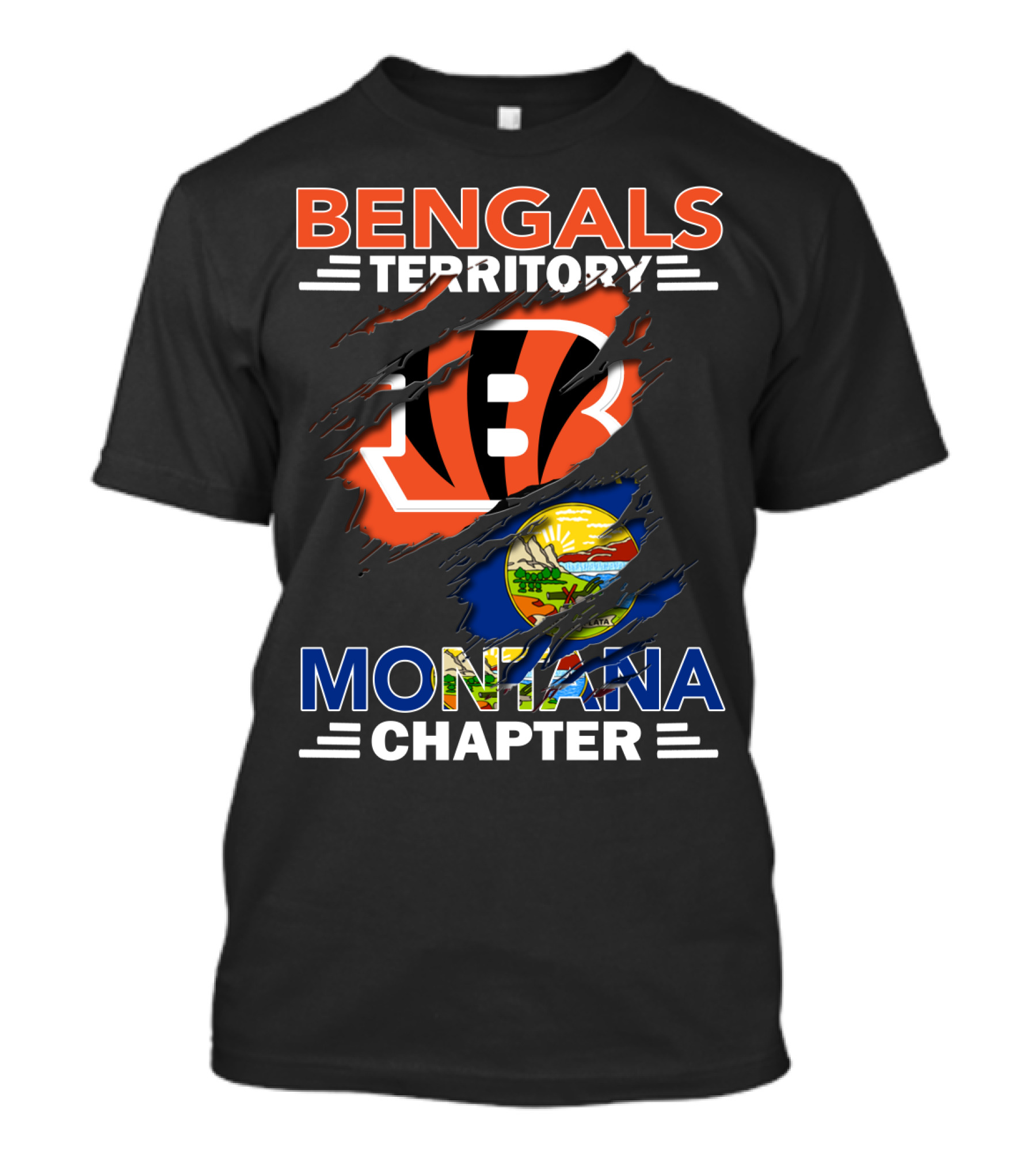 Bengals Territory Montana Chapter NFL Fans Badge T-Shirt