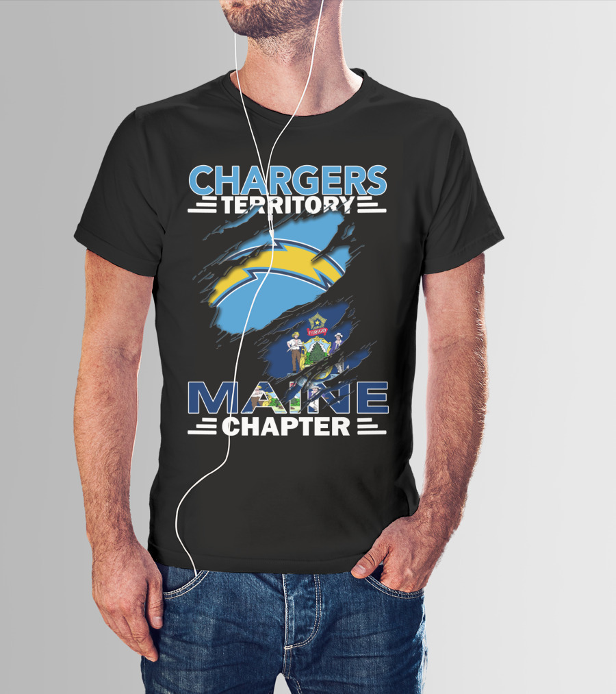 Chargers Territory Maine Chapter Logo With State Flag Elements T-Shirt