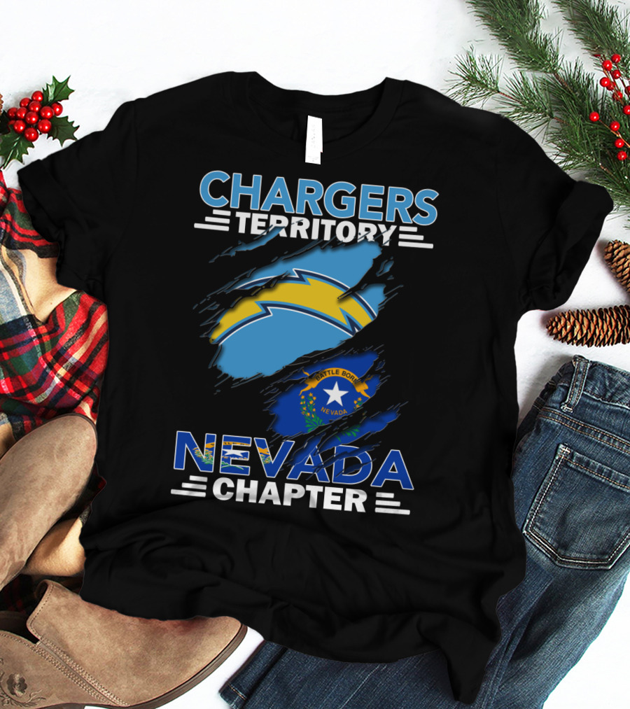 Chargers Territory Nevada Chapter Battle Born Flag Emblem T-Shirt