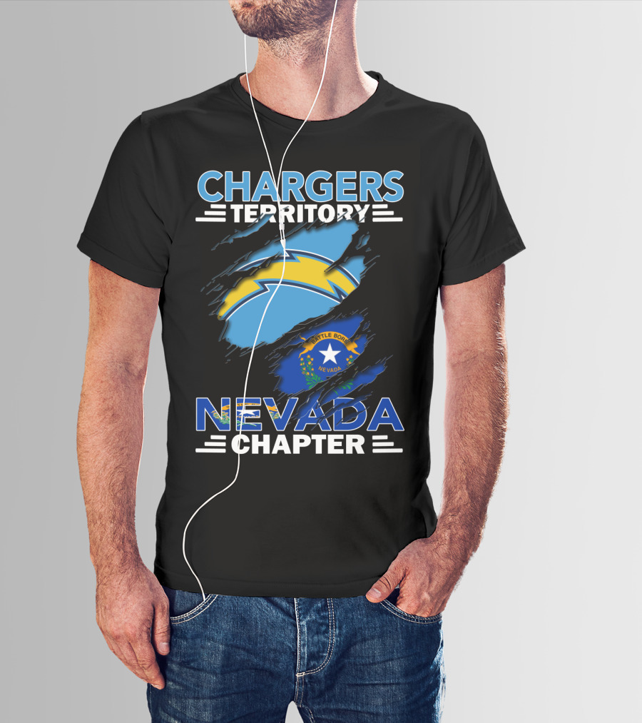 Chargers Territory Nevada Chapter Battle Born Flag Emblem T-Shirt