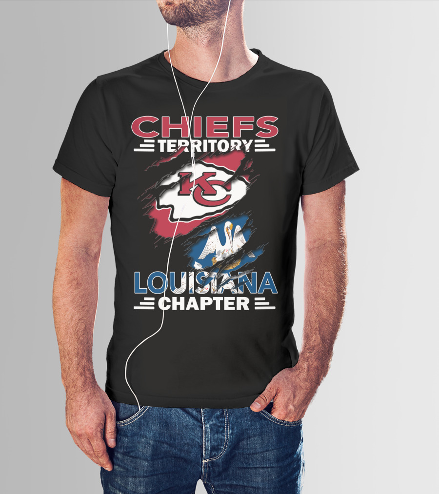Chiefs Territory Louisiana Chapter KC Logo And State Flag T-Shirt
