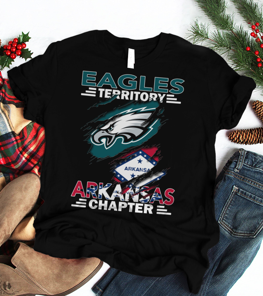Eagles Territory Arkansas Chapter Philadelphia Logo Razorback Flag T-Shirt