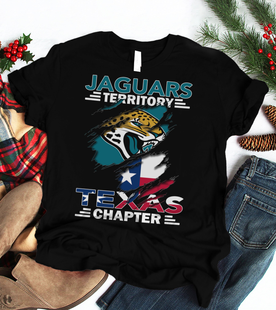 Jaguars Territory Texas Chapter With Texas Flag And Jaguar T-Shirt