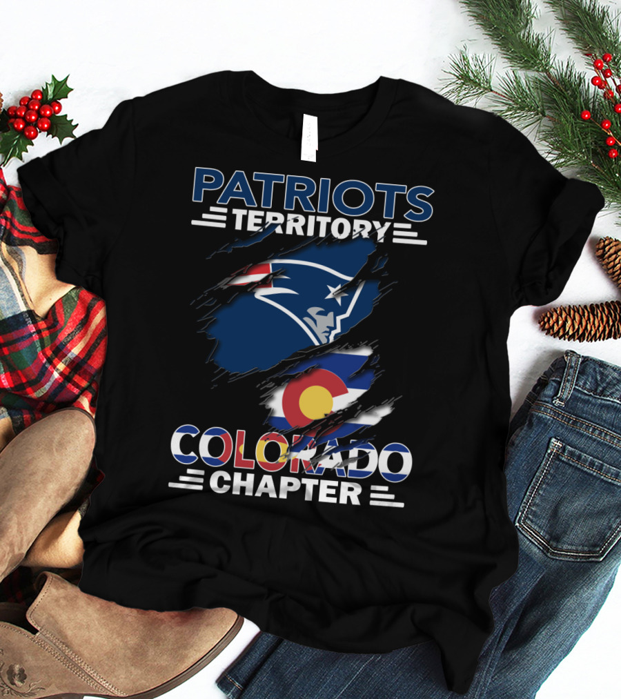 Patriots Territory Colorado Chapter New England Patriots Logo Colorado Flag T-Shirt