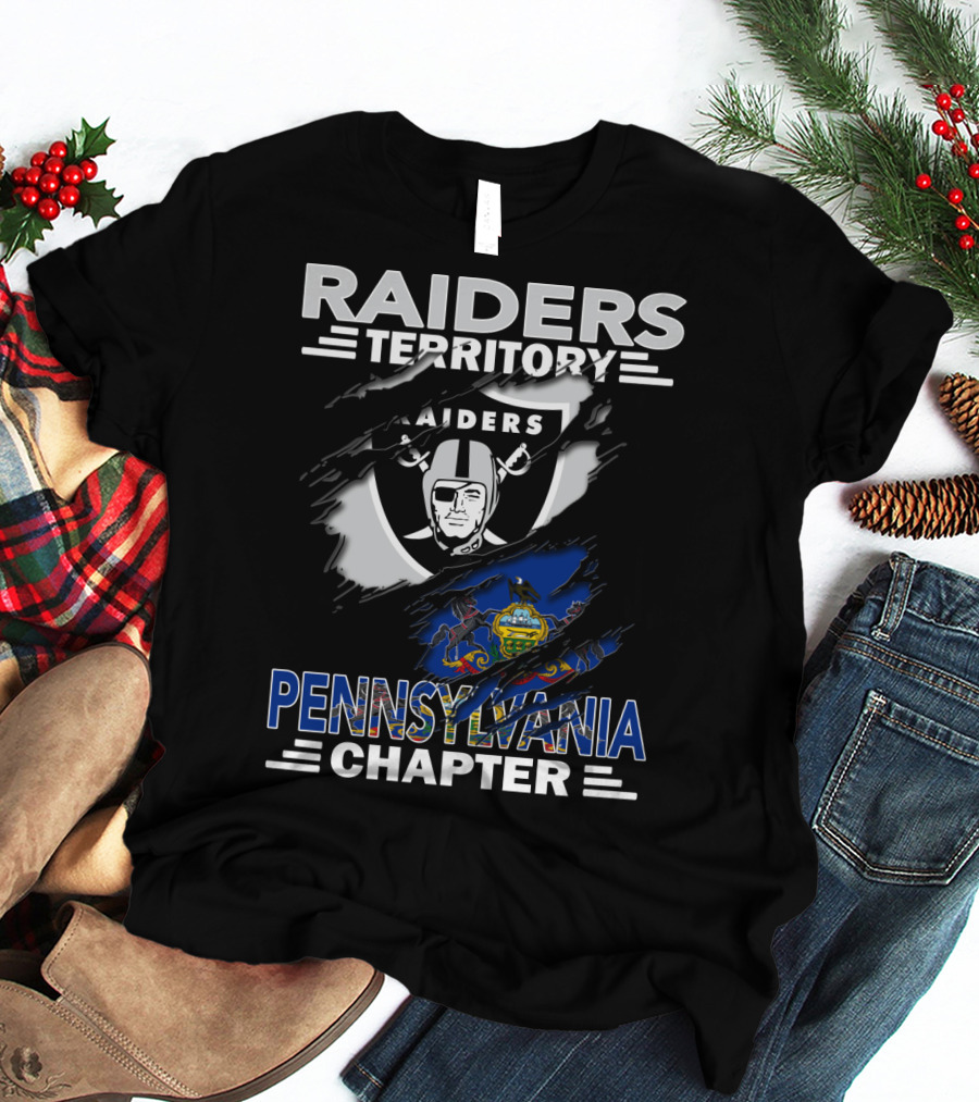 Raiders Territory Pennsylvania Chapter Flag And Logo Mashup T-Shirt