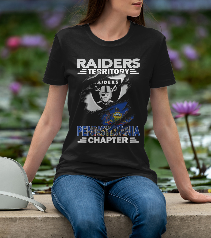 Raiders Territory Pennsylvania Chapter Flag And Logo Mashup T-Shirt