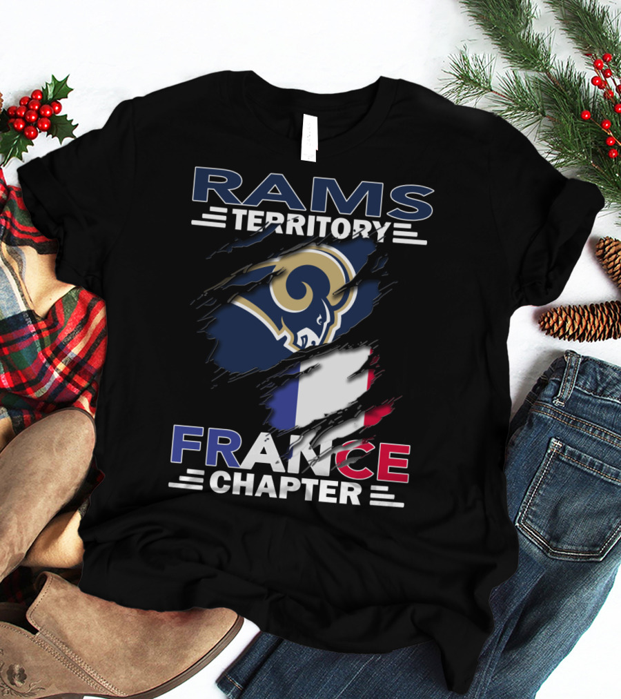 Rams Territory France Chapter French Flag And Ram T-Shirt