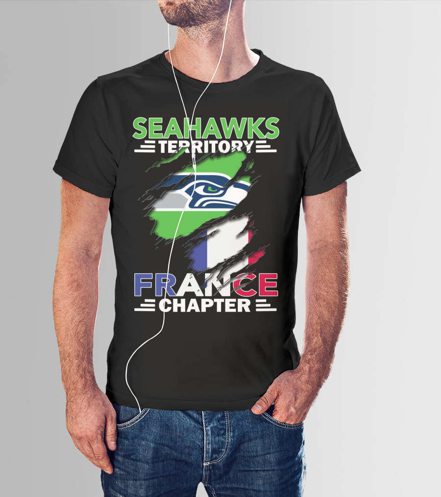 Seahawks Territory France Chapter Flag T-Shirt