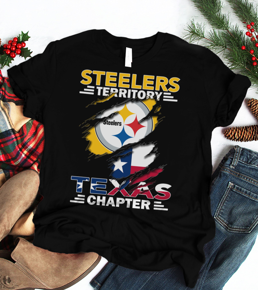 Steelers Territory Texas Chapter Steelers Logo Texas Flag T-Shirt