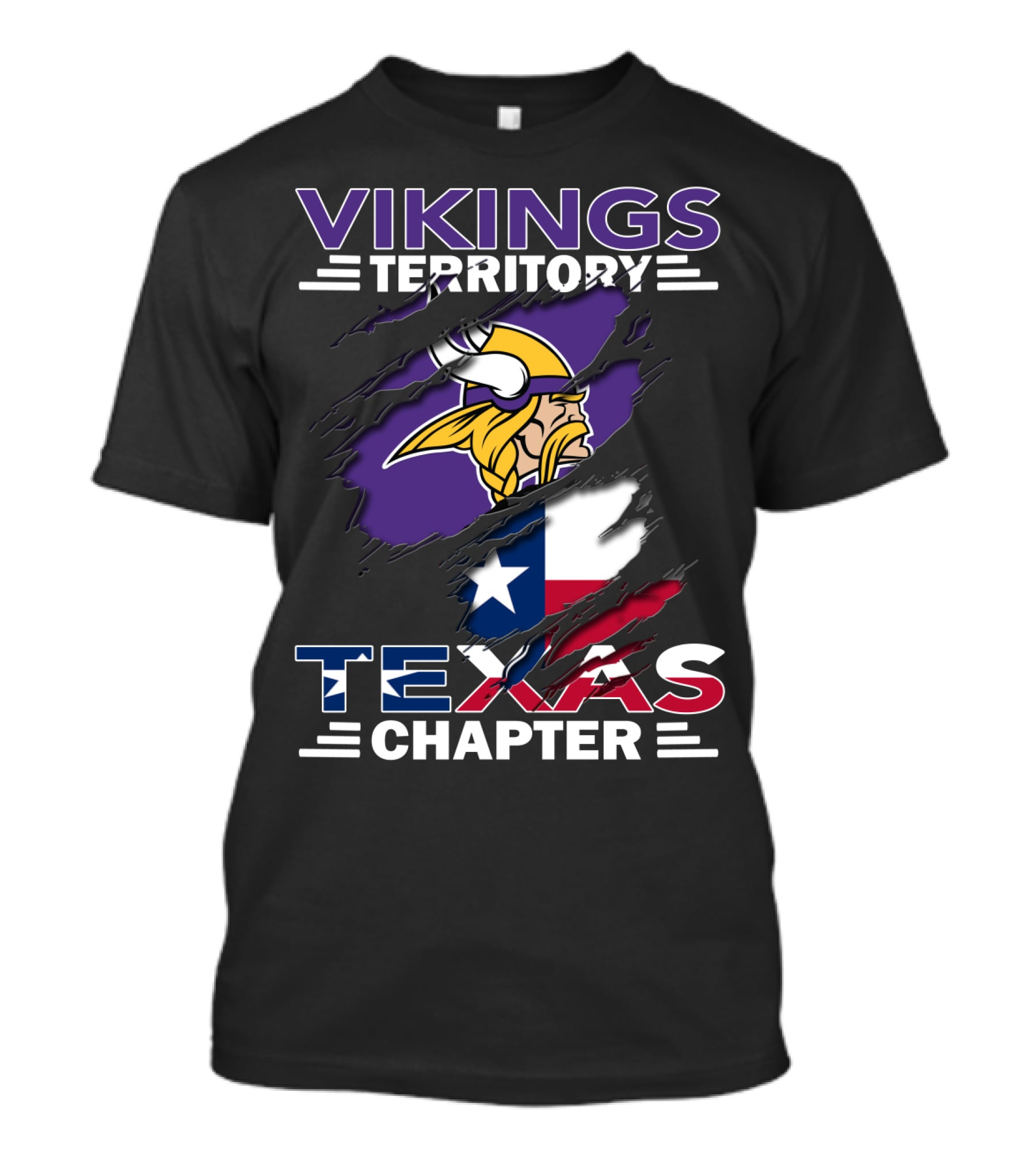 Vikings Territory Texas Chapter Minnesota Football And Lone Star State Flag T-Shirt