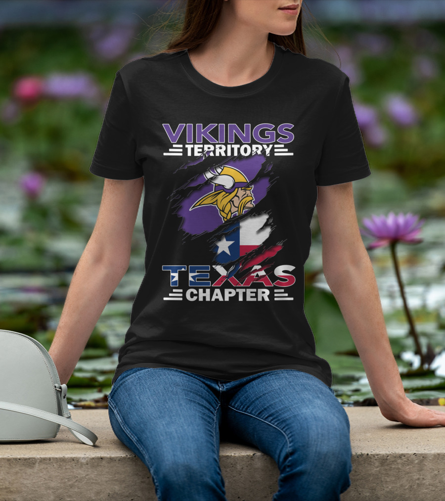 Vikings Territory Texas Chapter Minnesota Football And Lone Star State Flag T-Shirt