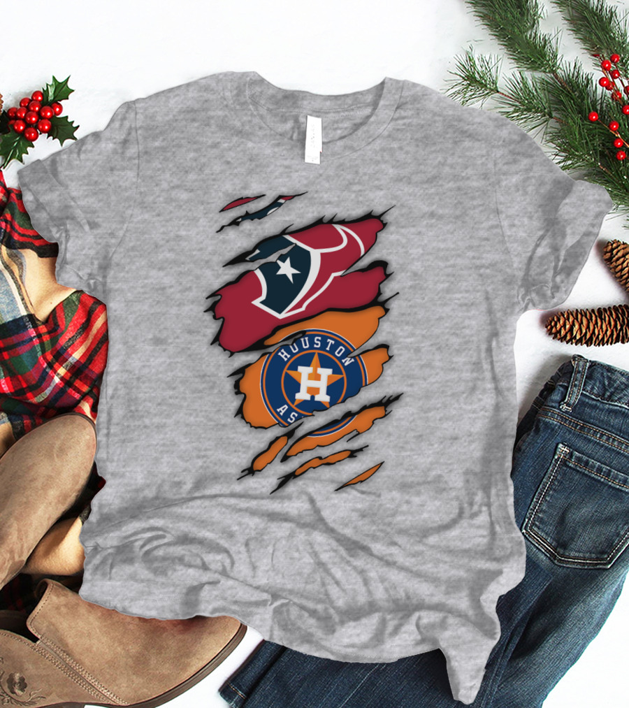 Houston Astros Houston Texans Logo Combination T-Shirt