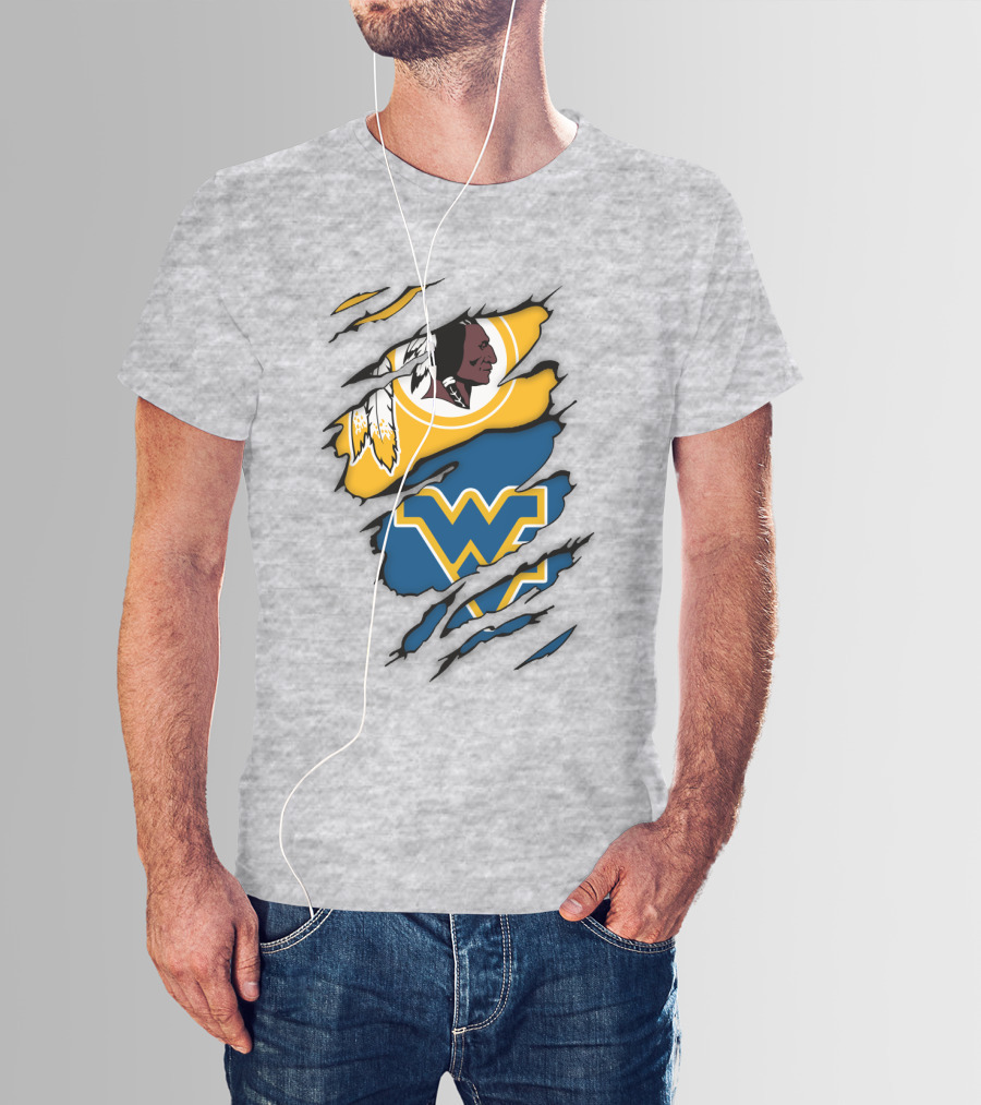 Washington Redskins Wv Mountaineers Collaboration T-Shirt