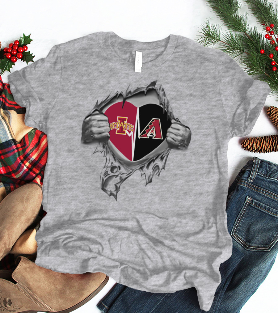 Iowa State Cyclones Arizona Diamondbacks Heart T-Shirt