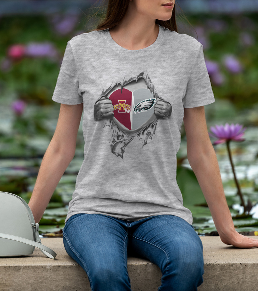 Iowa State Cyclones Philadelphia Eagles Heart T-Shirt