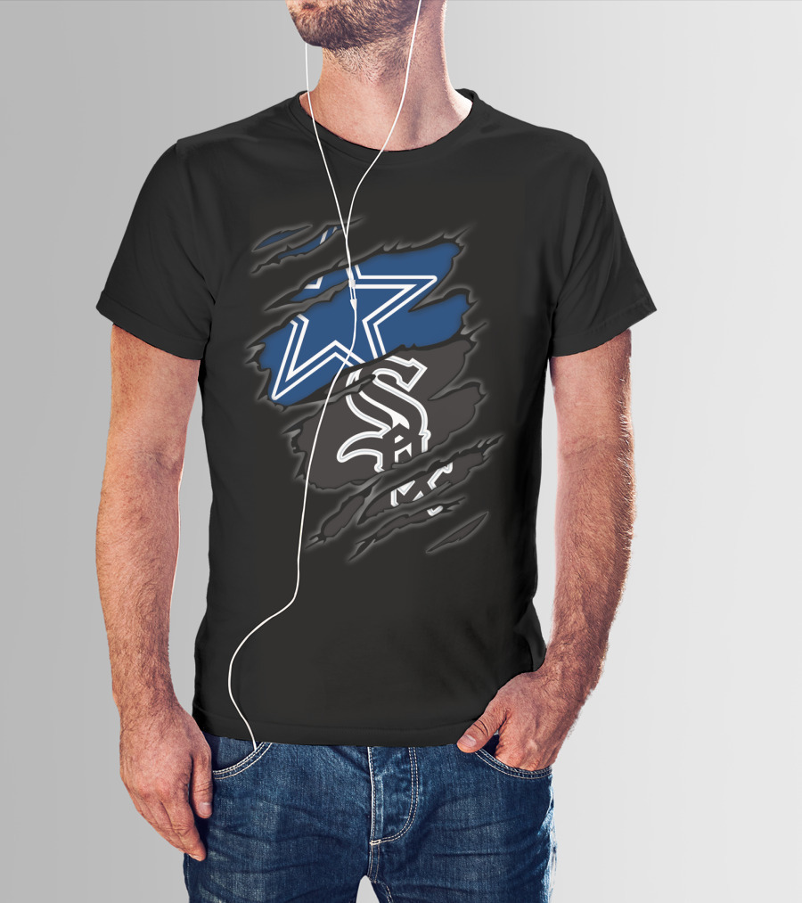 Dallas Cowboys And Chicago White Sox Dual Logo Collaboration T-Shirt