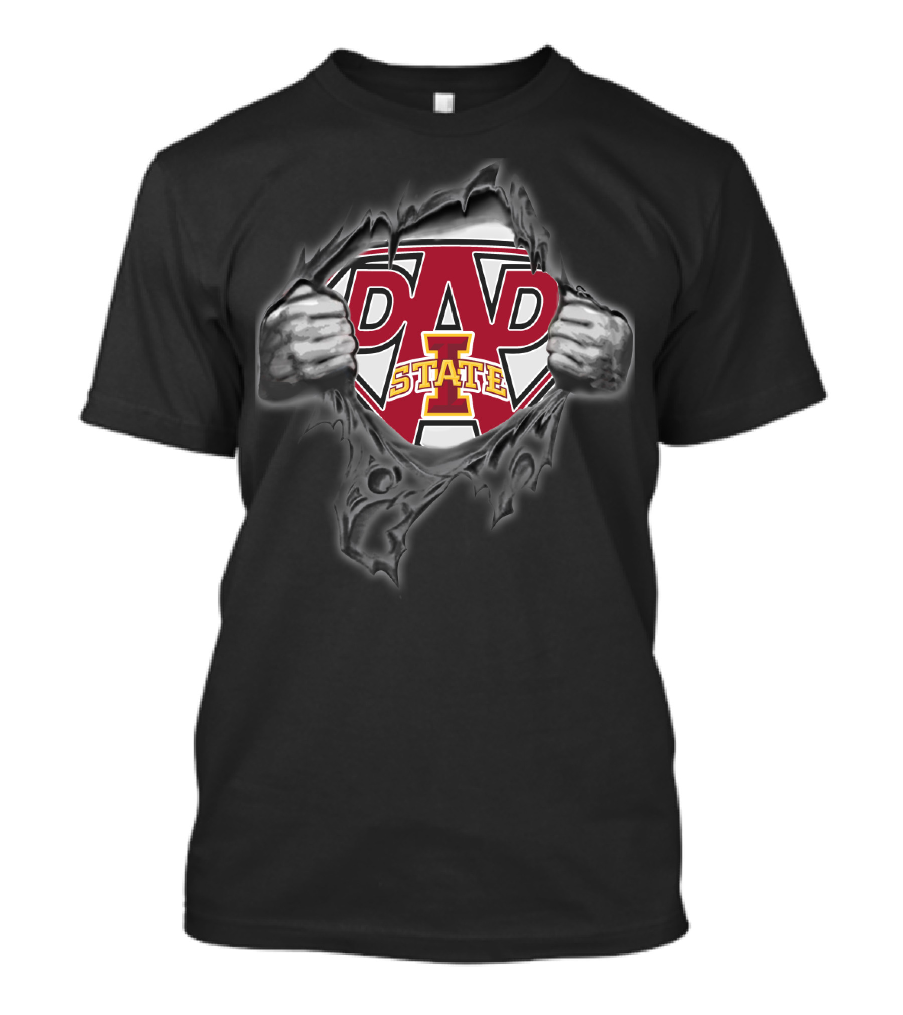 Iowa State Super Dad Logo Ripped Chest T-Shirt