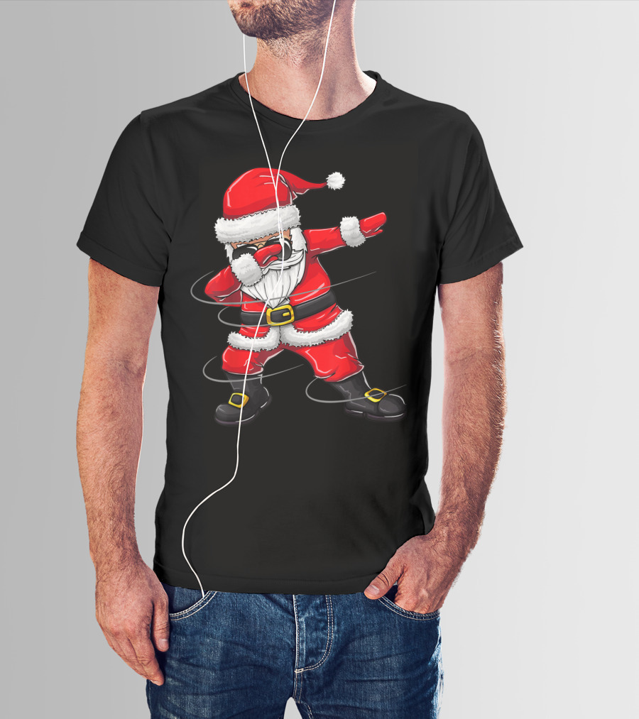 Christmas Dabbing Santa Boy Girl Santa Dab Pose T-Shirt