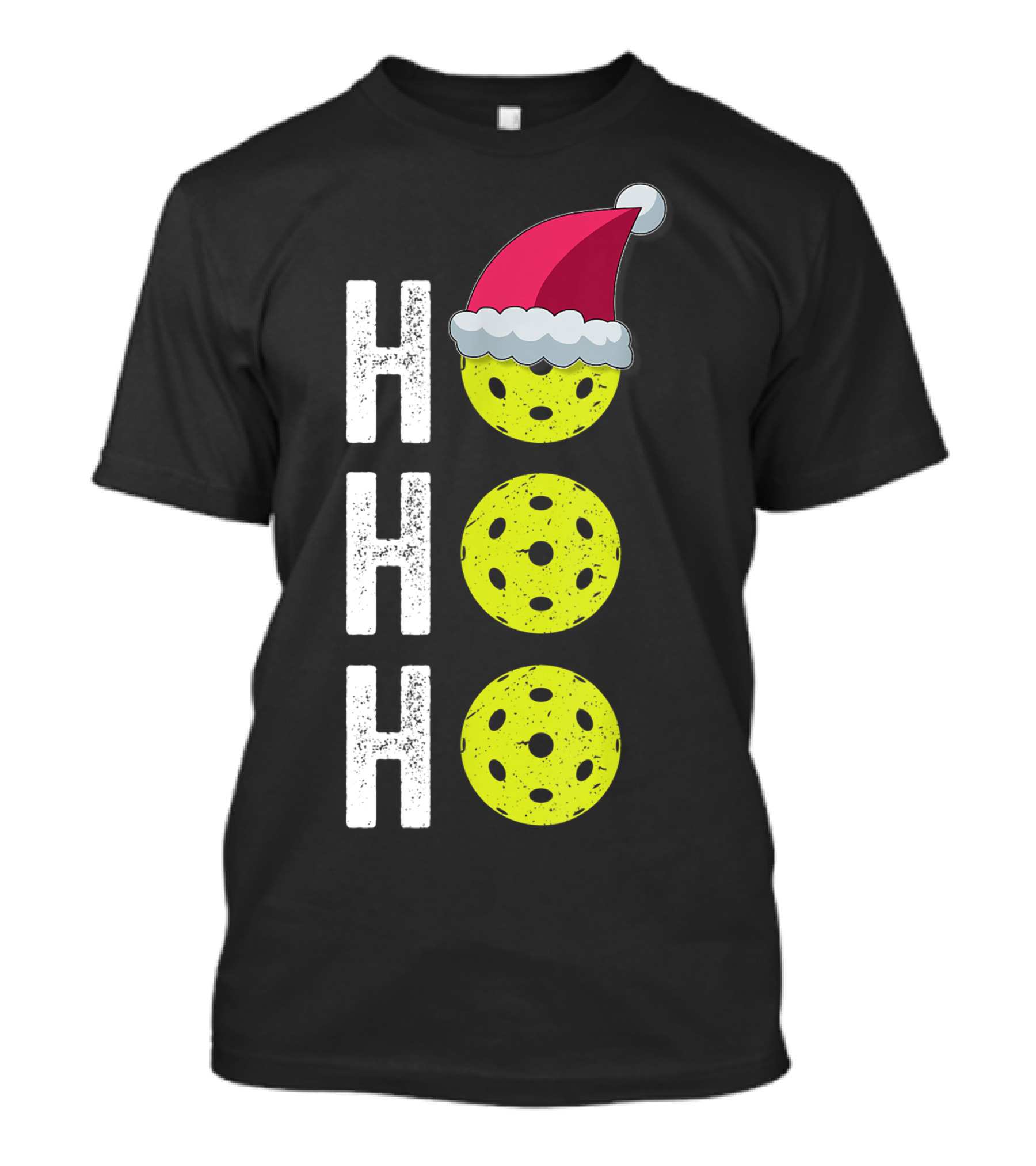 Ho Ho Ho Pickleball Christmas Funny Santa Hat Holiday T-Shirt