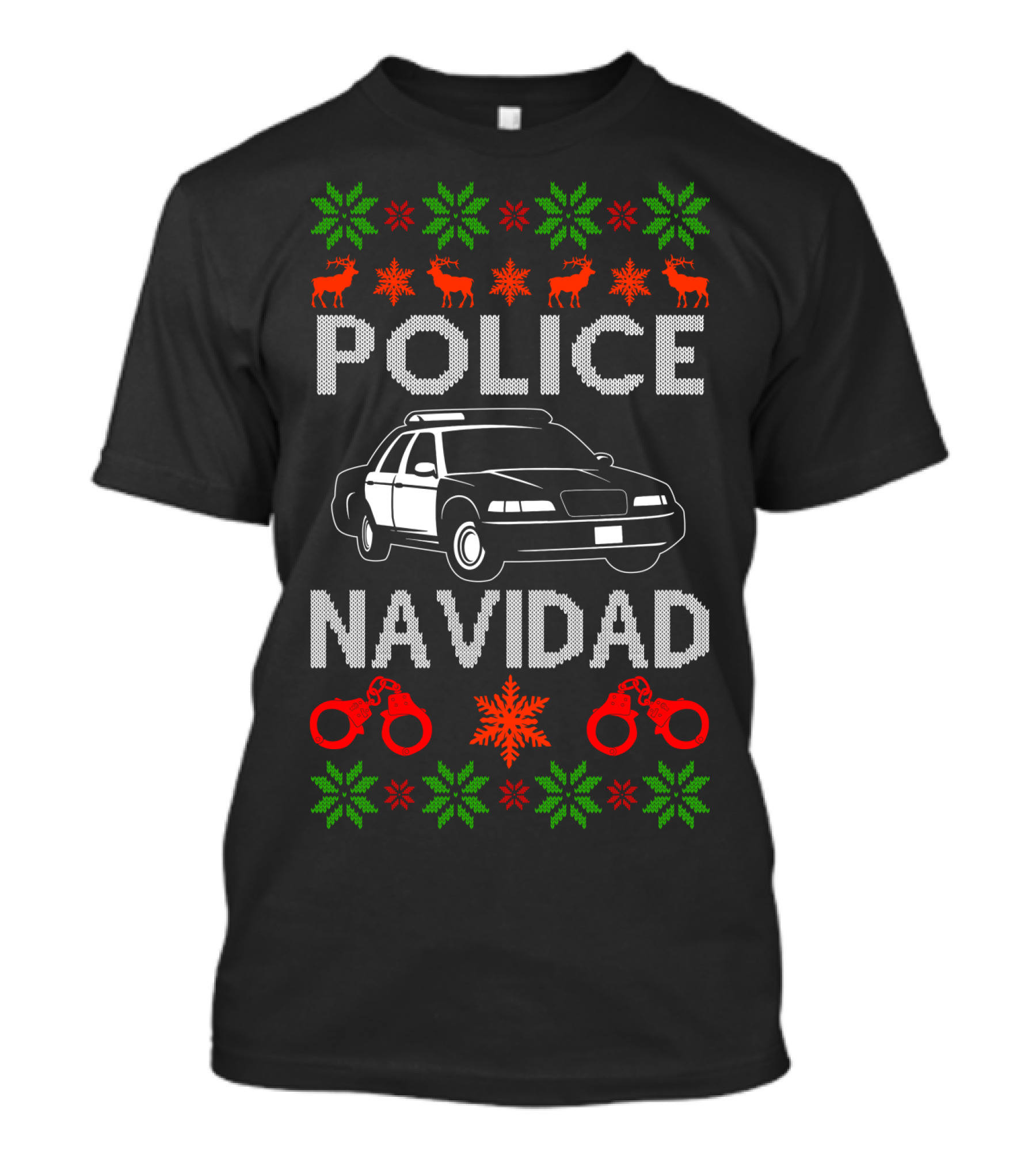 Police Navidad Ugly Christmas Holiday Law Enforcement T-Shirt