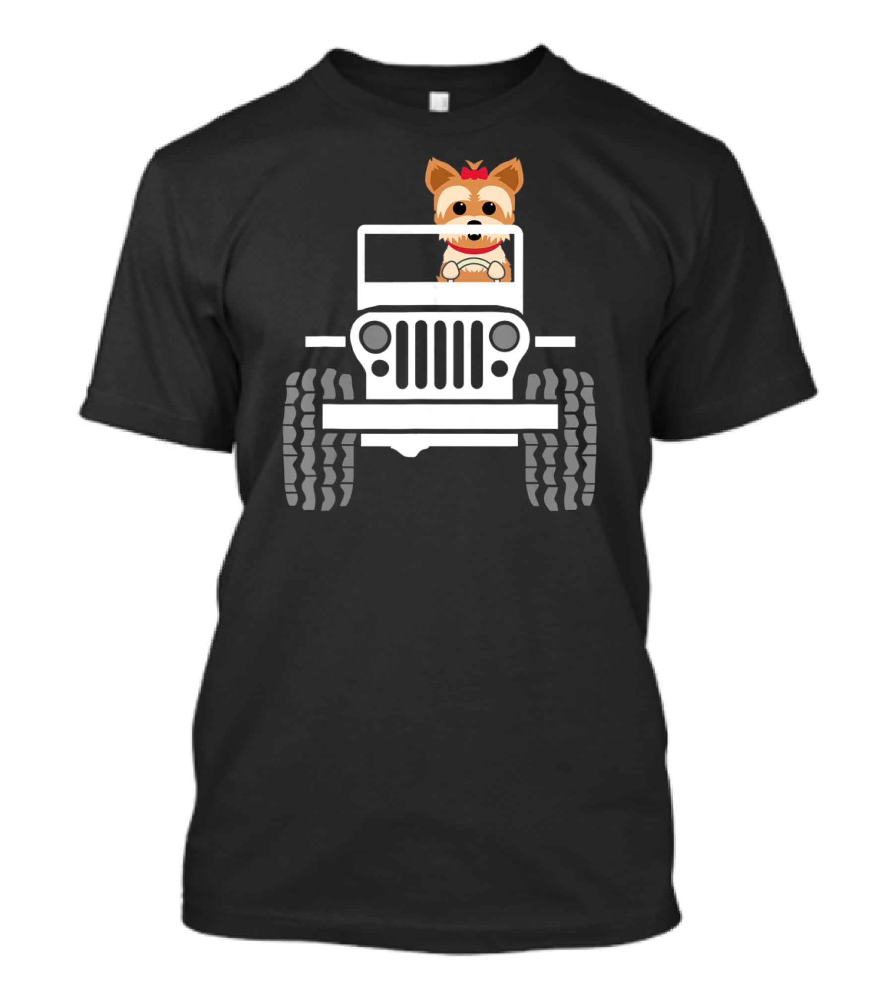Yorkie Terrier Driving Jeep Adventure T-Shirt